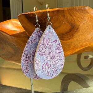 Lavender Teardrop Paisley Earrings